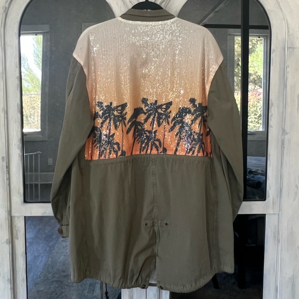 LE SUPERBE Hotel California Anorak Jacket, Green, Size M